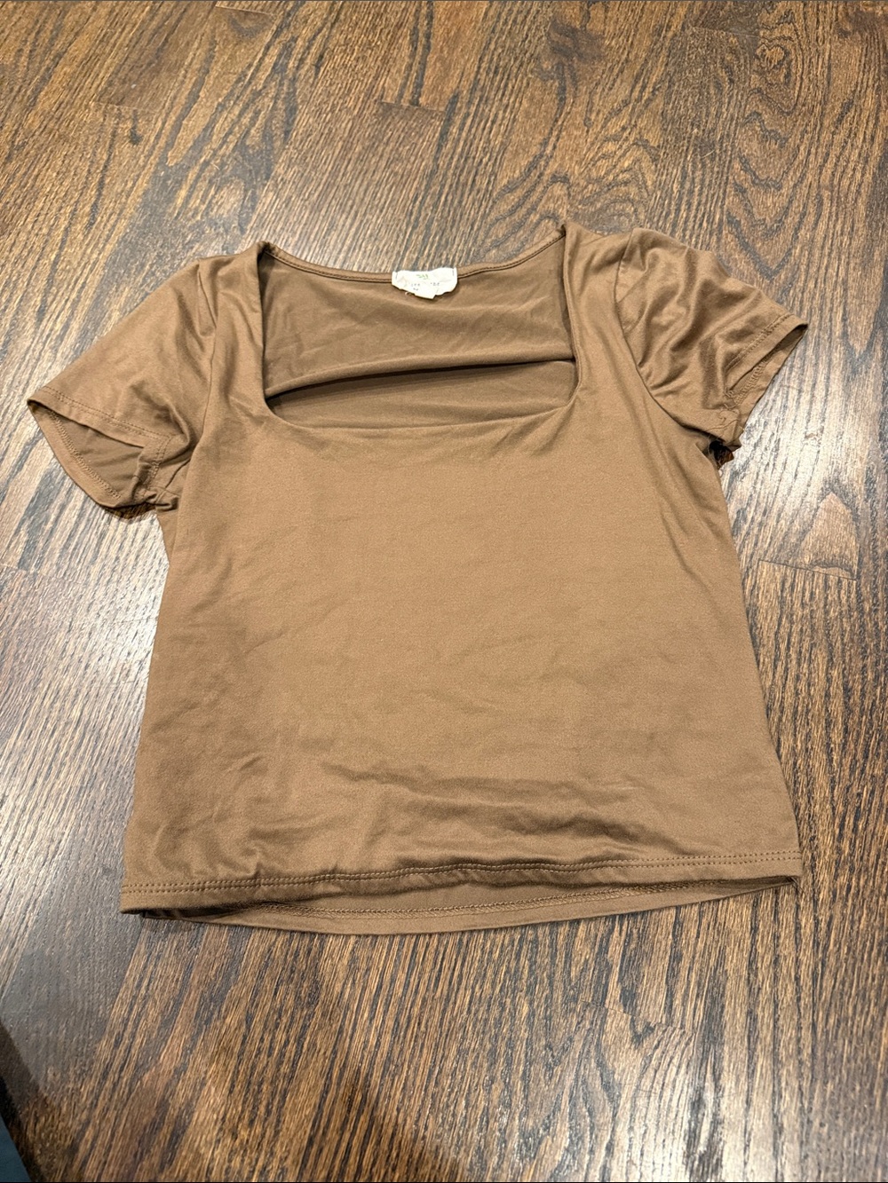Live in the moment free people medouWomen’s Square Neck Short Sleeve Top - Brown